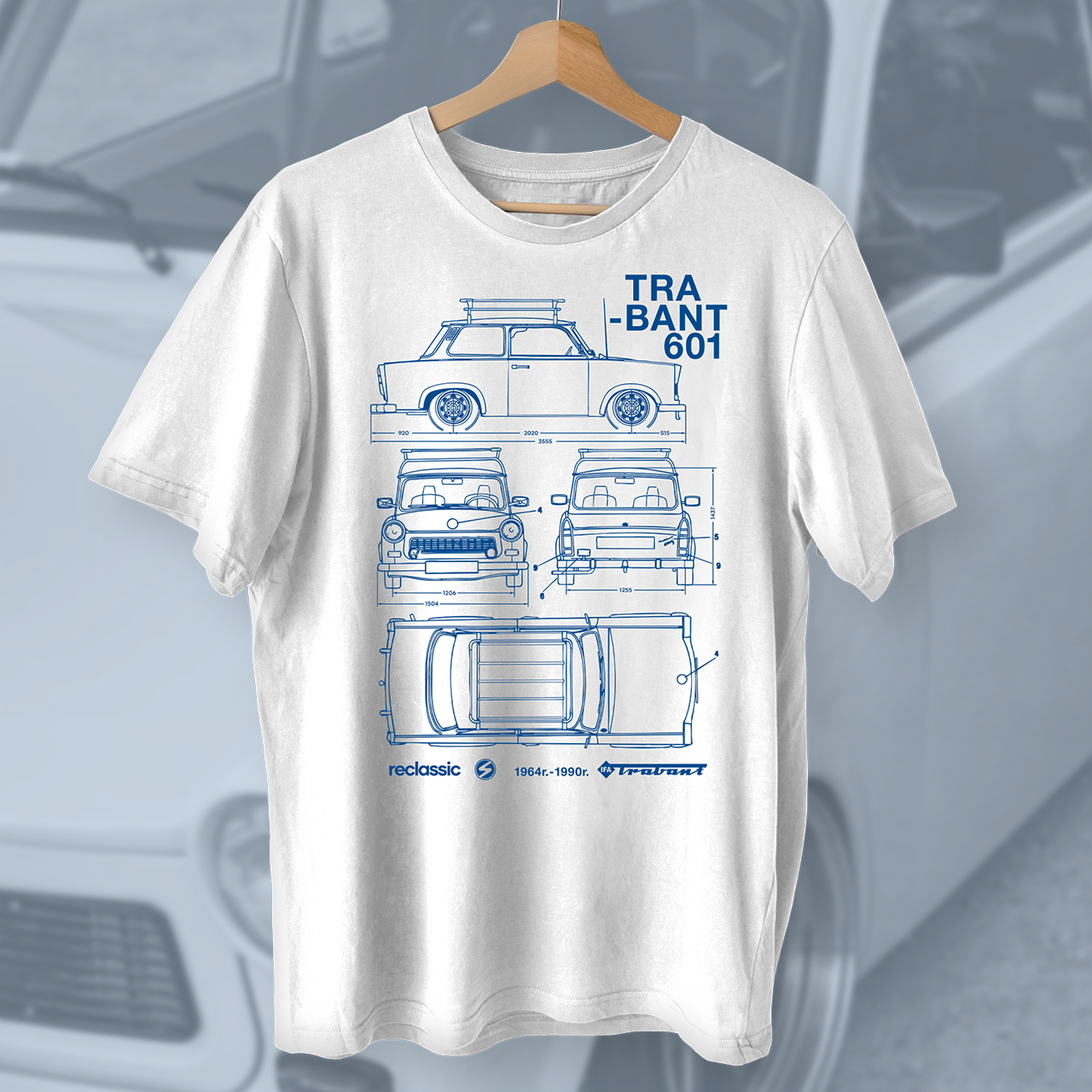 Koszulka Trabant 601 blue print