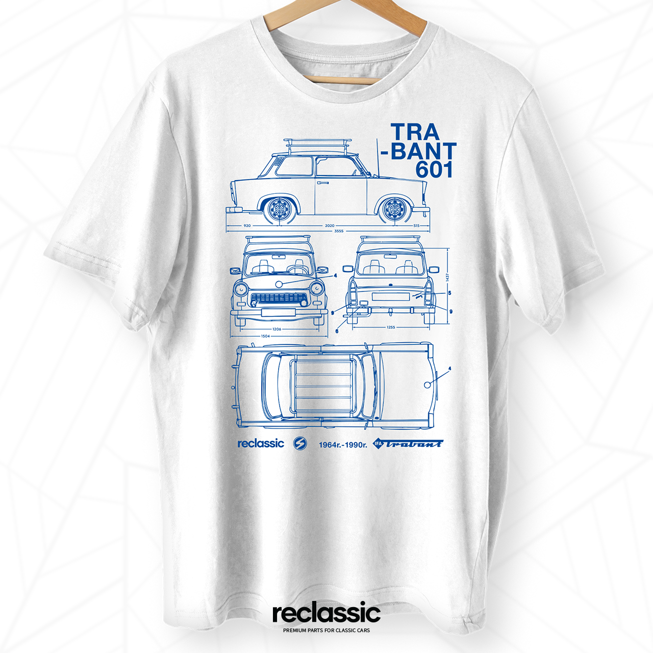 Koszulka Trabant 601 blue print - obrazek 2